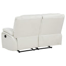  Coaster Furniture Camila 610248 Upholstered Motion Reclining Loveseat - White IMAGE 8