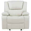  Coaster Furniture Camila 610249 Upholstered Glider Recliner Chair - White IMAGE 4