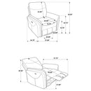  Coaster Furniture Adler 610433P Upholstered Power Swivel Glider Recliner - Rust IMAGE 10