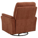  Coaster Furniture Adler 610433P Upholstered Power Swivel Glider Recliner - Rust IMAGE 4