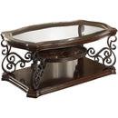  Coaster Furniture Laney 702448-S2 2-piece Glass Top Coffee and End Table Set - Dark Merlot IMAGE 5