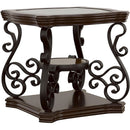  Coaster Furniture Laney 702448-S3 3-piece Glass Top Coffee and End Table Set - Dark Merlot IMAGE 3