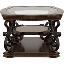  Coaster Furniture Laney 702448-S3 3-piece Glass Top Coffee and End Table Set - Dark Merlot IMAGE 7