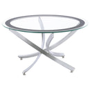  Coaster Furniture Brooke 702588-S3 3-piece Round Coffee and End Table Set - Chrome IMAGE 1