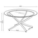 Coaster Furniture Brooke 702588-S3 3-piece Round Coffee and End Table Set - Chrome IMAGE 2