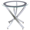  Coaster Furniture Brooke 702588-S3 3-piece Round Coffee and End Table Set - Chrome IMAGE 3
