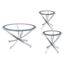  Coaster Furniture Brooke 702588-S3 3-piece Round Coffee and End Table Set - Chrome IMAGE 5