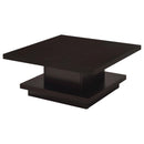  Coaster Furniture Reston 705168-S3 3-piece Square Coffee and End Table Set - Cappuccino IMAGE 4