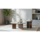  Coaster Furniture Jenna 706167 Round Marble Top Mango Wood End Table - Brown IMAGE 7