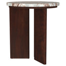  Coaster Furniture Jenna 706167 Round Marble Top Mango Wood End Table - Brown IMAGE 9