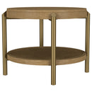  Coaster Furniture Arini 706187 Round Side Table With Storage Shelf - Sand Wash IMAGE 1