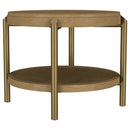  Coaster Furniture Arini 706187 Round Side Table With Storage Shelf - Sand Wash IMAGE 2