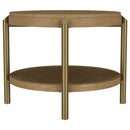  Coaster Furniture Arini 706187 Round Side Table With Storage Shelf - Sand Wash IMAGE 3