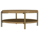 Coaster Furniture Arini 706188 Round Coffee Table With Storage Shelf - Sand Wash IMAGE 2