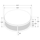  Coaster Furniture Arini 706188 Round Coffee Table With Storage Shelf - Sand Wash IMAGE 9