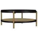  Coaster Furniture Arini 706198 Round Coffee Table With Storage Shelf - Black IMAGE 2