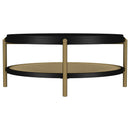  Coaster Furniture Arini 706198 Round Coffee Table With Storage Shelf - Black IMAGE 4