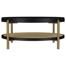  Coaster Furniture Arini 706198 Round Coffee Table With Storage Shelf - Black IMAGE 7