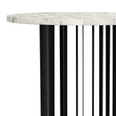  Coaster Furniture Haven 706207 Round Genuine White Marble Top Side Table - Black IMAGE 1
