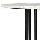  Coaster Furniture Haven 706208 Round Genuine White Marble Top Coffee Table - Black IMAGE 3