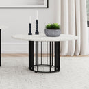  Coaster Furniture Haven 706208 Round Genuine White Marble Top Coffee Table - Black IMAGE 5