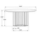  Coaster Furniture Haven 706208 Round Genuine White Marble Top Coffee Table - Black IMAGE 7