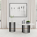  Coaster Furniture Haven 706208-S2 2-piece Round Marble Coffee and End Table Set - Black IMAGE 3