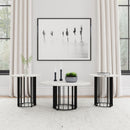  Coaster Furniture Haven 706208-S3 3-piece Round Marble Coffee and End Table Set - Black IMAGE 3