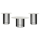  Coaster Furniture Haven 706208-S3 3-piece Round Marble Coffee and End Table Set - Black IMAGE 6