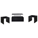  Coaster Furniture Knapp 706228-S3 3-piece Lift Top Coffee Table Set - Black IMAGE 1