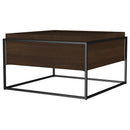  Coaster Furniture Fulton 706238 30-inch Square Mango Wood Coffee Table - Dark Brown IMAGE 4