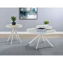  Coaster Furniture Briggs 706257 Round Marble Printed Glass Top Side Table - White IMAGE 11