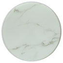  Coaster Furniture Briggs 706257 Round Marble Printed Glass Top Side Table - White IMAGE 4