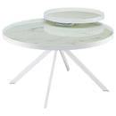  Coaster Furniture Briggs 706258-S2 2-piece Round Coffee and End Table Set - White IMAGE 2