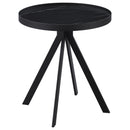  Coaster Furniture Briggs 706267 Round Marble Printed Glass Top End Table - Black IMAGE 1