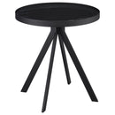  Coaster Furniture Briggs 706267 Round Marble Printed Glass Top End Table - Black IMAGE 5