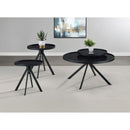  Coaster Furniture Briggs 706268-S3 3-piece Round Coffee and End Table Set - Black IMAGE 3