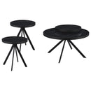  Coaster Furniture Briggs 706268-S3 3-piece Round Coffee and End Table Set - Black IMAGE 6