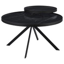  Coaster Furniture Briggs 706268-S3 3-piece Round Coffee and End Table Set - Black IMAGE 7