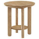  Coaster Furniture Ottowa 706297 Round Wood End Table with Shelf - Light Oak IMAGE 3
