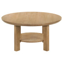  Coaster Furniture Ottowa 706298 36-inch Round Wood Coffee Table - Light Oak IMAGE 6