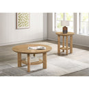  Coaster Furniture Ottowa 706298 36-inch Round Wood Coffee Table - Light Oak IMAGE 9