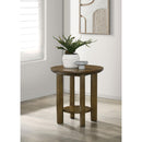  Coaster Furniture Ottowa 706307 22-Inch Round Wood End Table with Shelf - Brown IMAGE 4