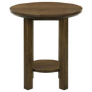  Coaster Furniture Ottowa 706307 22-Inch Round Wood End Table with Shelf - Brown IMAGE 7