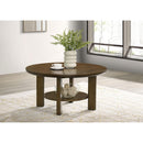  Coaster Furniture Ottowa 706308 35-inch Round Wood Coffee Table - Brown IMAGE 4