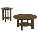 Coaster Furniture Ottowa 706308-S2 2-piece Round Wood Coffee Table Set - Brown IMAGE 4