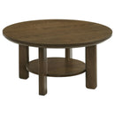  Coaster Furniture Ottowa 706308-S3 3-piece Round Wood Coffee Table Set - Brown IMAGE 5