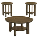 Coaster Furniture Ottowa 706308-S3 3-piece Round Wood Coffee Table Set - Brown IMAGE 6