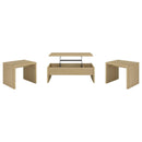  Coaster Furniture Canoga 706348-S3 3-piece Lift Top Cocktail Coffee Table Set - Light Oak IMAGE 1