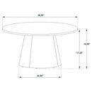  Coaster Furniture Franklin 706438 36-inch Round Pedestal Coffee Table - Dark Brown IMAGE 4